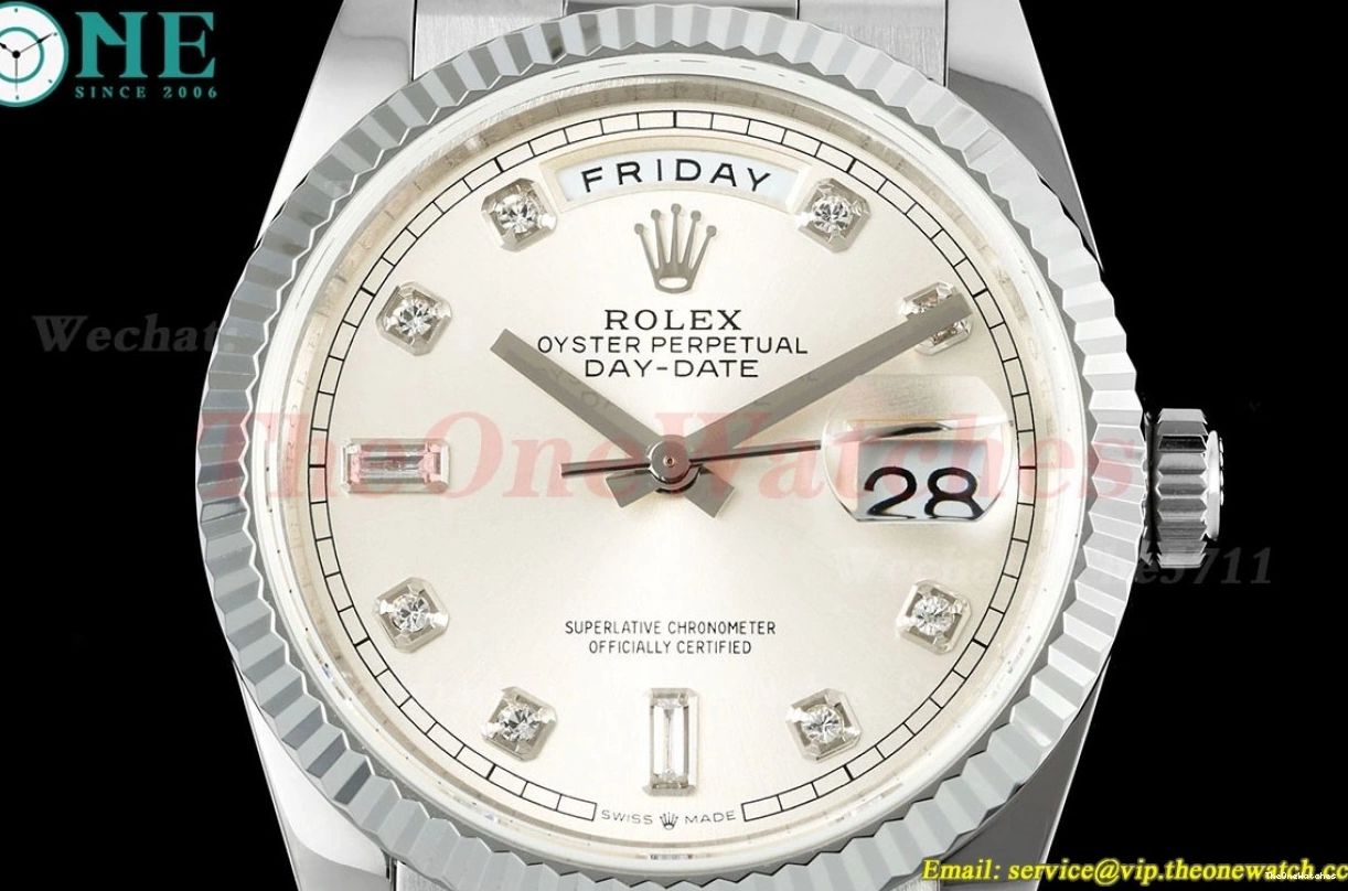 Silver 36mm V3 SS Dia DayDate 128239 SS QF VR3255(Gain Weight) 0223